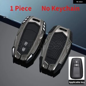 金属 製車用リモートキーケースカバー シェルフォブ トヨタ カローラ プリウス カムリ CHR C-HR RAV4 アルティス ランドクルーザー プラド キーレス - 2 Btn Grey Shell A