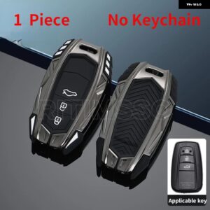 金属 製車用リモートキーケースカバー シェルフォブ トヨタ カローラ プリウス カムリ CHR C-HR RAV4 アルティス ランドクルーザー プラド キーレス - 3 Btn Grey Shell B