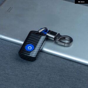 カーボンABSカーキーカバー ケース ヤマハ X-MAX 250 125 309 300 400 2020 2021 AEROX NVX155 QBIX JAUNSキーケースオートアクセサリー - Carbon Blue