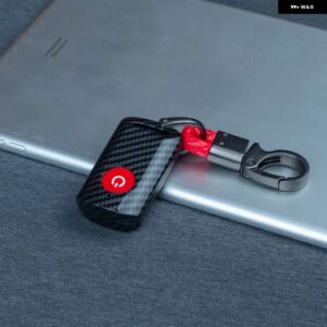 カーボンABSカーキーカバー ケース ヤマハ X-MAX 250 125 309 300 400 2020 2021 AEROX NVX155 QBIX JAUNSキーケースオートアクセサリー - carbon red