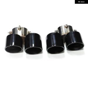 1ペア 光沢カーボン エキゾーストチップ BMW 840I G14 G15 G16 ステンレス マフラーチップ 排気 システム ノズル クランプ スタイル - Black A