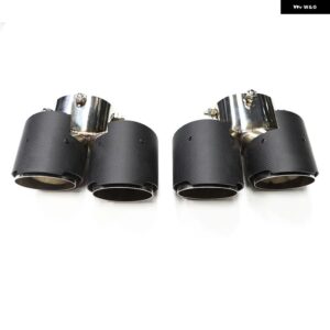 1ペア 光沢カーボン エキゾーストチップ BMW 840I G14 G15 G16 ステンレス マフラーチップ 排気 システム ノズル クランプ スタイル - Carbon Fiber B