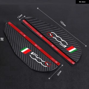 2X 車用バックミラー 用アイブロウ ステッカー フィアット パンダ 500 500X 500L 500C 500E TIPO PUNTO BRAVO STILO デカール アクセサリー - 500c