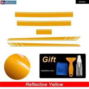 エディション1 車用フード デカール ルーフ リアサイドストライプ スカート ステッカー メルセデス ベンツ AMG GT S 4ドア X290 GT63 GT43 GT53 - Reflective yellow