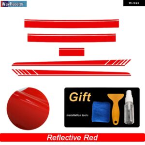 エディション1 車用フード デカール ルーフ リアサイドストライプ スカート ステッカー メルセデス ベンツ AMG GT S 4ドア X290 GT63 GT43 GT53 - Reflective red