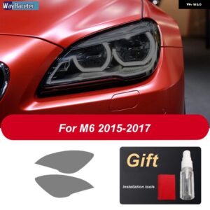 車用 ヘッドライト フィルム フロント スモークブラック TPU ステッカー BMW M2 F87 M3 F80 M4 F82 F83 M5 F10 F90 M6 M8 I3 I8 Z4 E89 G29 - M6 15-17