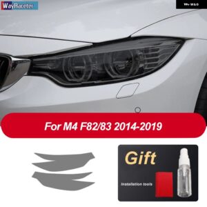 車用 ヘッドライト フィルム フロント スモークブラック TPU ステッカー BMW M2 F87 M3 F80 M4 F82 F83 M5 F10 F90 M6 M8 I3 I8 Z4 E89 G29 - M4 F82 F83 14-19