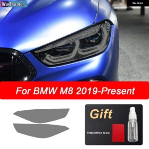 車用 ヘッドライト フィルム フロント スモークブラック TPU ステッカー BMW M2 F87 M3 F80 M4 F82 F83 M5 F10 F90 M6 M8 I3 I8 Z4 E89 G29 - M8 19-On