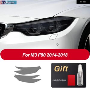 車用 ヘッドライト フィルム フロント スモークブラック TPU ステッカー BMW M2 F87 M3 F80 M4 F82 F83 M5 F10 F90 M6 M8 I3 I8 Z4 E89 G29 - M3 F80 14-18