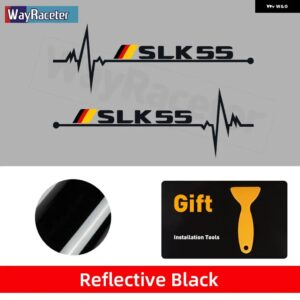 反射ビニール デカール ドイツ国旗ウィンドウ ステッカー メルセデス ベンツ SLC SLK クラス R170 R171 R172 SLC43 SLK250 SLK350 55 2枚 - Black SLK55