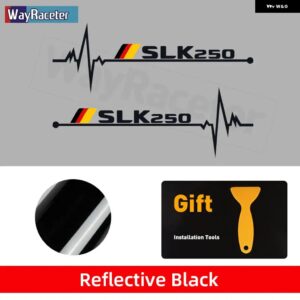 反射ビニール デカール ドイツ国旗ウィンドウ ステッカー メルセデス ベンツ SLC SLK クラス R170 R171 R172 SLC43 SLK250 SLK350 55 2枚 - Black SLK250