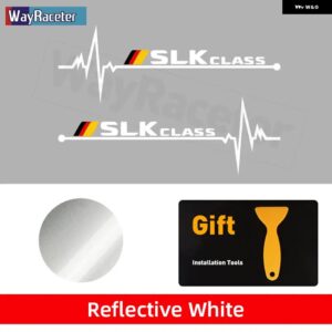 反射ビニール デカール ドイツ国旗ウィンドウ ステッカー メルセデス ベンツ SLC SLK クラス R170 R171 R172 SLC43 SLK250 SLK350 55 2枚 - White SLK Class