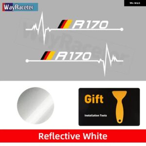 反射ビニール デカール ドイツ国旗ウィンドウ ステッカー メルセデス ベンツ SLC SLK クラス R170 R171 R172 SLC43 SLK250 SLK350 55 2枚 - White R170