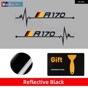 反射ビニール デカール ドイツ国旗ウィンドウ ステッカー メルセデス ベンツ SLC SLK クラス R170 R171 R172 SLC43 SLK250 SLK350 55 2枚 - Black R170