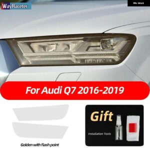 2枚入り 車用 ヘッドライト フィルム クリア スモークブラック TPU ステッカー アウディ Q7 4M 2016年以降 SQ7 2020 2021 2022 アクセサリー - 2016-2019 G