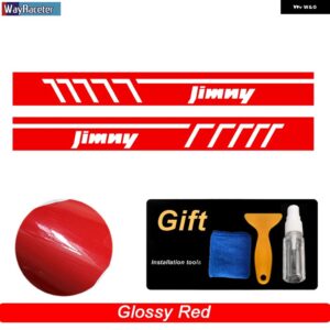 レーシングスポーツカードアサイドストライプスカート ステッカー 2枚セット SUI JIMNY JB43 JB74 JB64 オフロードアクセサリー - Glossy Red
