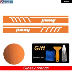 レーシングスポーツカードアサイドストライプスカート ステッカー 2枚セット SUI JIMNY JB43 JB74 JB64 オフロードアクセサリー - Glossy Orange