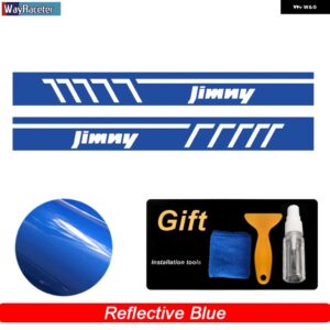 レーシングスポーツカードアサイドストライプスカート ステッカー 2枚セット SUI JIMNY JB43 JB74 JB64 オフロードアクセサリー - Reflective blue