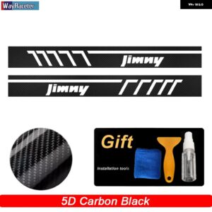 レーシングスポーツカードアサイドストライプスカート ステッカー 2枚セット SUI JIMNY JB43 JB74 JB64 オフロードアクセサリー - 5D Carbon Black