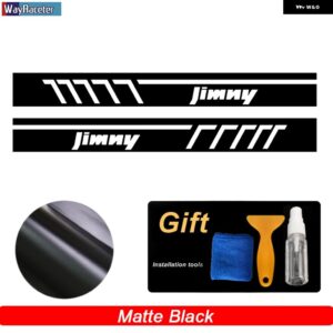 レーシングスポーツカードアサイドストライプスカート ステッカー 2枚セット SUI JIMNY JB43 JB74 JB64 オフロードアクセサリー - Matte black