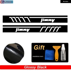 レーシングスポーツカードアサイドストライプスカート ステッカー 2枚セット SUI JIMNY JB43 JB74 JB64 オフロードアクセサリー - Glossy black