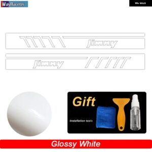 レーシングスポーツカードアサイドストライプスカート ステッカー 2枚セット SUI JIMNY JB43 JB74 JB64 オフロードアクセサリー - Glossy White