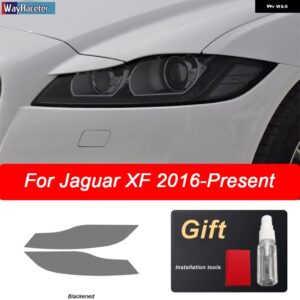 2枚入り 車用 ヘッドライト フィルム ビニール クリアブラック TPU ステッカー ジャガー XF X260 2016年以降対応 アクセサリー - XF 2016-On B