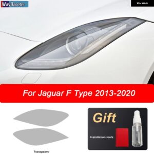 2枚入り 車用 ヘッドライト フィルム ビニール クリア ブラック TPU ステッカー ジャガー Fタイプ X152 2013年以降対応 アクセサリー - 2013-2020 T