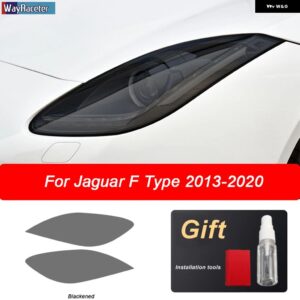2枚入り 車用 ヘッドライト フィルム ビニール クリア ブラック TPU ステッカー ジャガー Fタイプ X152 2013年以降対応 アクセサリー - 2013-2020 B