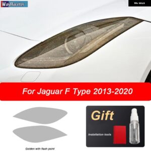 2枚入り 車用 ヘッドライト フィルム ビニール クリア ブラック TPU ステッカー ジャガー Fタイプ X152 2013年以降対応 アクセサリー - 2013-2020 G