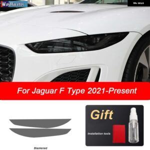 2枚入り 車用 ヘッドライト フィルム ビニール クリア ブラック TPU ステッカー ジャガー Fタイプ X152 2013年以降対応 アクセサリー - 2021-On B