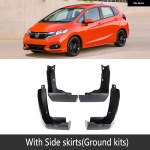 フロントリア カーマッド フラップ ホンダ ジャズ GK 2018 2019 2020 フェンダー マッド フラップ ガード スプラッシュ フラップ マッドガード アクセサリー - with　side　skirts