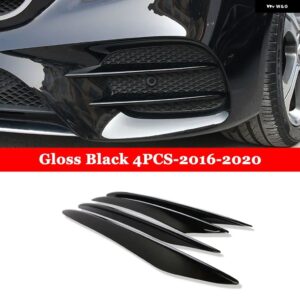 メルセデス ベンツ E クラス AMG E43 E63 W213 2016-2020 カーアクセサリー フロント フォグランプ ライト デコレーションストリップ トリム カバー - gloss　black