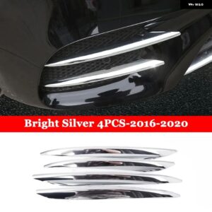 メルセデス ベンツ E クラス AMG E43 E63 W213 2016-2020 カーアクセサリー フロント フォグランプ ライト デコレーションストリップ トリム カバー - bright　silver