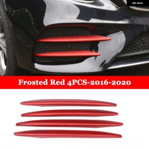 メルセデス ベンツ E クラス AMG E43 E63 W213 2016-2020 カーアクセサリー フロント フォグランプ ライト デコレーションストリップ トリム カバー - frosted　red