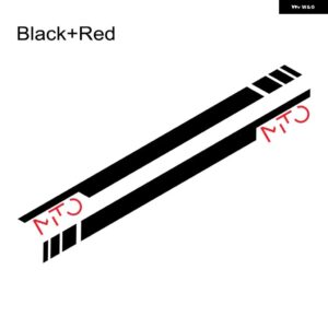 2枚 車用サイドドア ステッカー スポーツストライプ グラフィック ビニールフィルム 装飾 デカール 自動車 SUV チューニングアクセサリー アルファロメオ - Black Red