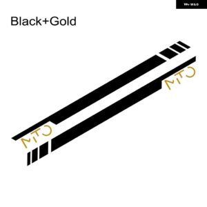 2枚 車用サイドドア ステッカー スポーツストライプ グラフィック ビニールフィルム 装飾 デカール 自動車 SUV チューニングアクセサリー アルファロメオ - black gold