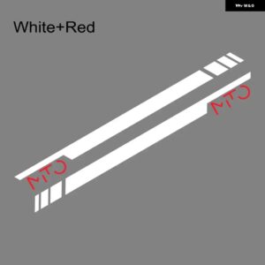 2枚 車用サイドドア ステッカー スポーツストライプ グラフィック ビニールフィルム 装飾 デカール 自動車 SUV チューニングアクセサリー アルファロメオ - white red