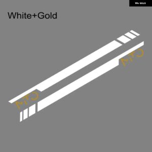 2枚 車用サイドドア ステッカー スポーツストライプ グラフィック ビニールフィルム 装飾 デカール 自動車 SUV チューニングアクセサリー アルファロメオ - White Gold