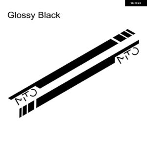 2枚 車用サイドドア ステッカー スポーツストライプ グラフィック ビニールフィルム 装飾 デカール 自動車 SUV チューニングアクセサリー アルファロメオ - Glossy black