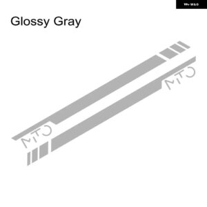 2枚 車用サイドドア ステッカー スポーツストライプ グラフィック ビニールフィルム 装飾 デカール 自動車 SUV チューニングアクセサリー アルファロメオ - Glossy Gray