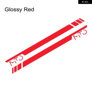 2枚 車用サイドドア ステッカー スポーツストライプ グラフィック ビニールフィルム 装飾 デカール 自動車 SUV チューニングアクセサリー アルファロメオ - Glossy Red