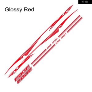 フォード エッジ車ドア ステッカー オートチューニングアクセサリーモータースポーツストリップグラフィック スタイリング ウエストラインビニールフィルム - Glossy Red