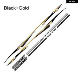 フォード エッジ車ドア ステッカー オートチューニングアクセサリーモータースポーツストリップグラフィック スタイリング ウエストラインビニールフィルム - black gold