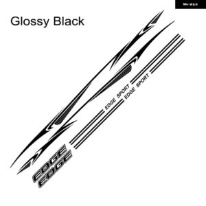 フォード エッジ車ドア ステッカー オートチューニングアクセサリーモータースポーツストリップグラフィック スタイリング ウエストラインビニールフィルム - Glossy black