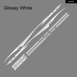 フォード エッジ車ドア ステッカー オートチューニングアクセサリーモータースポーツストリップグラフィック スタイリング ウエストラインビニールフィルム - Glossy White