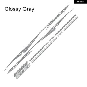 フォード エッジ車ドア ステッカー オートチューニングアクセサリーモータースポーツストリップグラフィック スタイリング ウエストラインビニールフィルム - Glossy Gray