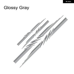 4PCS 自動車 RV キャラバン サイドドア ストライプ ボディ グラフィック ステッカー 反射 ファッション DIY ビニール デカール 装飾 外装 アクセサリー - Glossy Gray