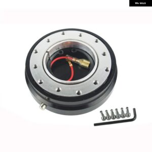 LIZHI RACING - 4色 薄型 バージョン 6穴 ステアリングホイール クイックリリースハブ アダプター スナップオフボスキット LZ3858 - black