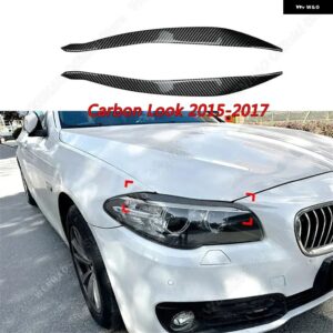 2個 ABS 光沢 ヘッドライト アイブロウ BMW F10 F11 5シリーズ 520I 520D 523I 525D 525I 530I 530D M550I M5 2011-2017 - carbon　look　2015-17